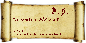 Matkovich József névjegykártya