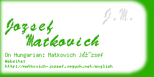 jozsef matkovich business card